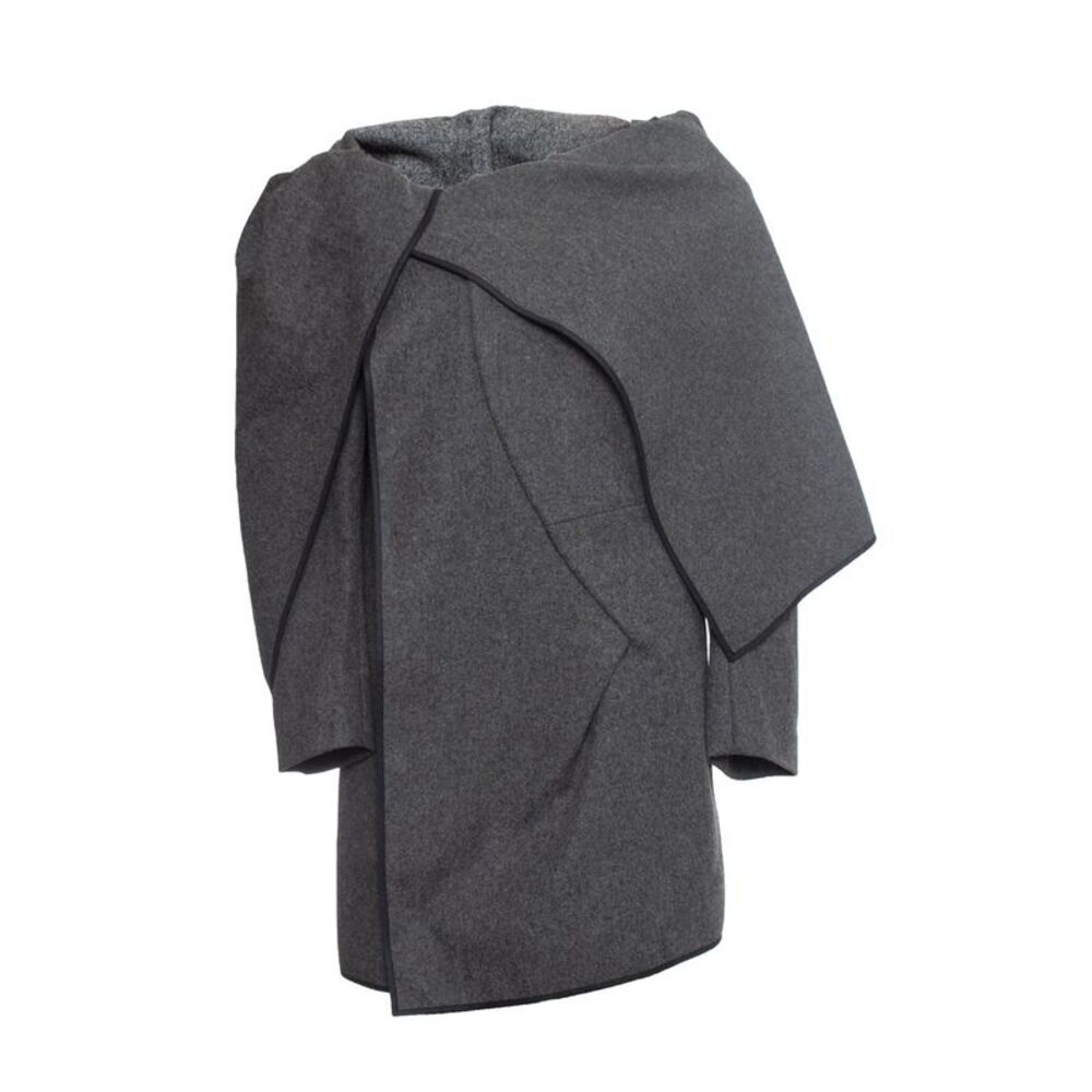 Comme des Garçons gray wool asymmetric coat